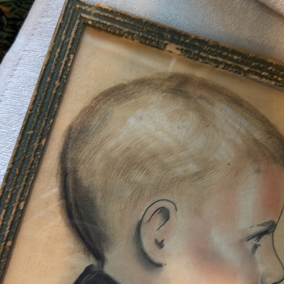 Vintage Framed Portrait with Black and Tan Tones - Picture 10 of 10